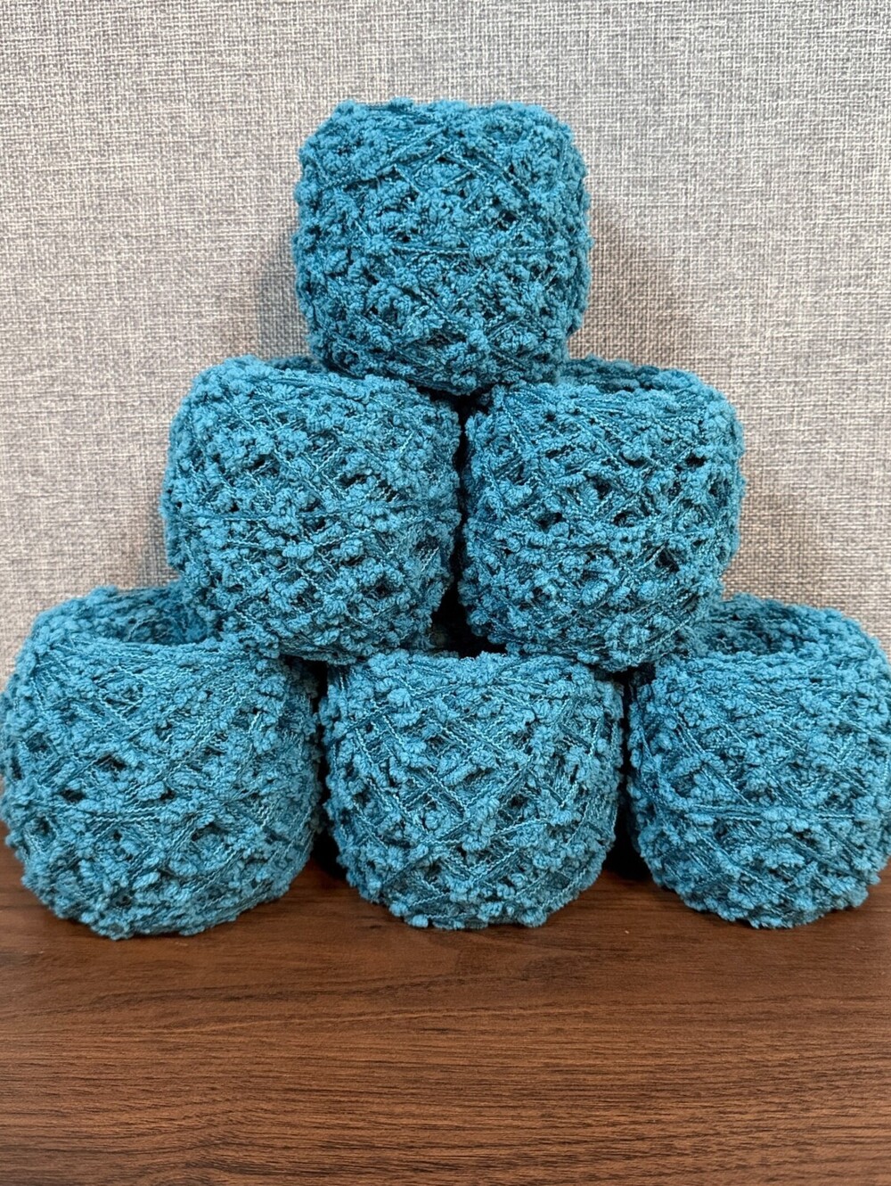 Reclaimed Polyester Acrylic DK Novelty Nepped Yarn 834 Yds Teal 364g (6 Cakes)